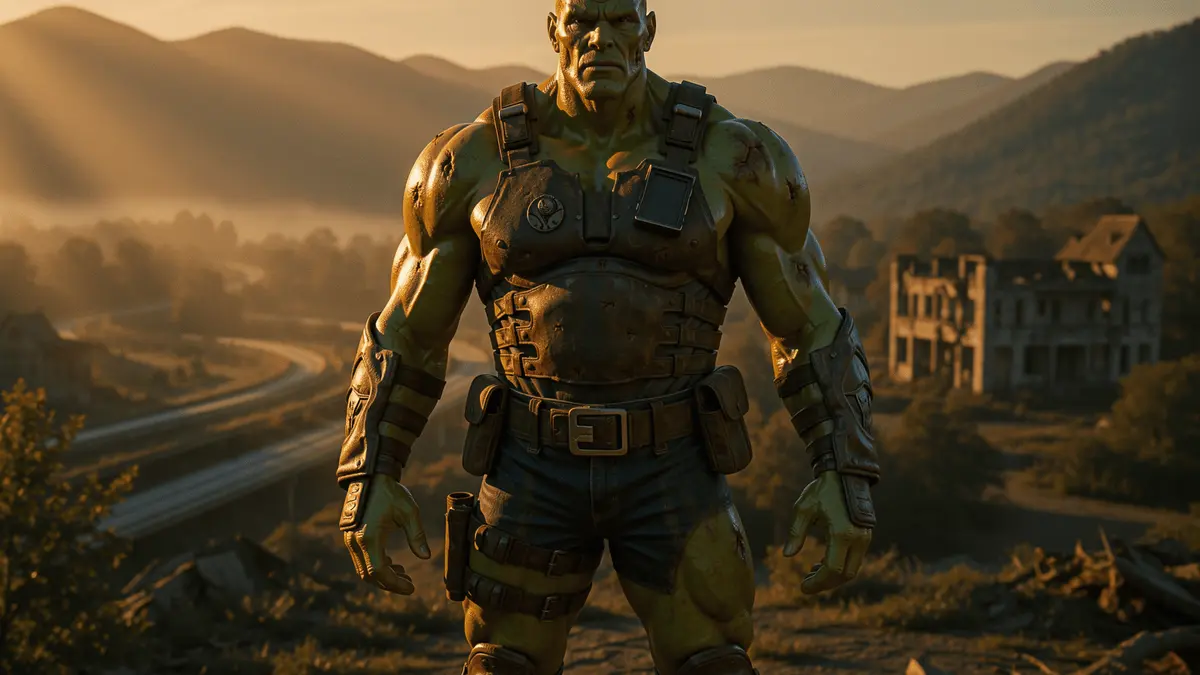 Super Mutant character in post-apocalyptic Appalachia from Fallout 76 next-gen upgrade