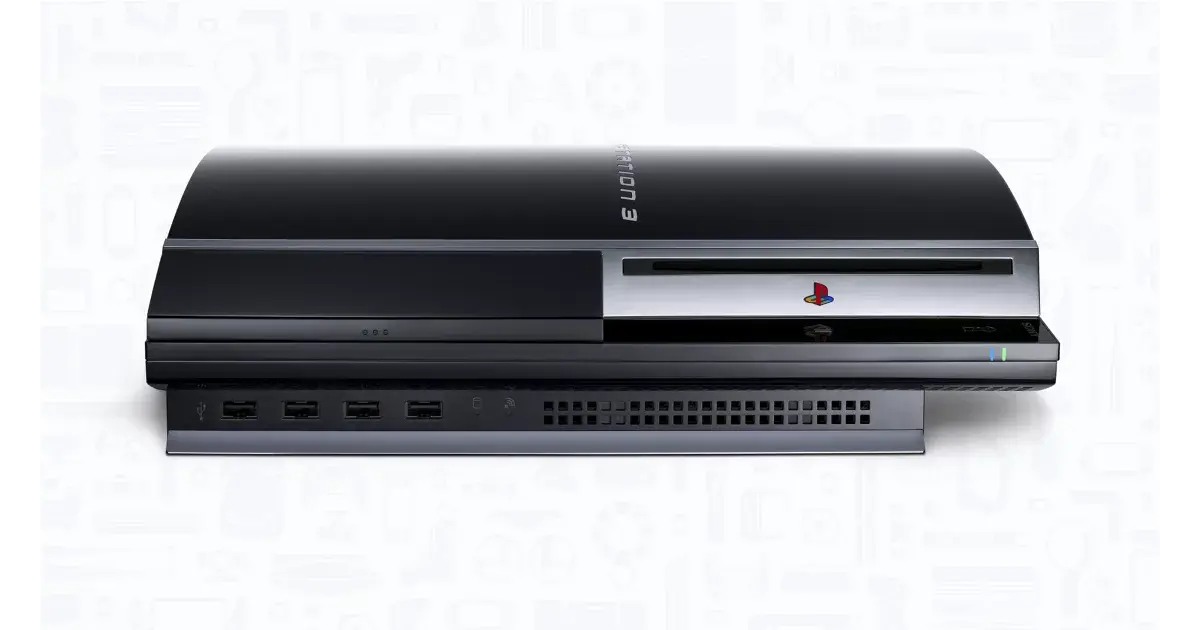 PlayStation 3 console with sleek design and USB ports visible