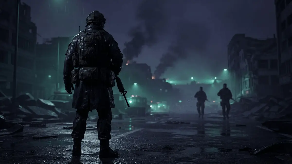 A lone military captain is pursued through a war-torn Korean city by his former unit