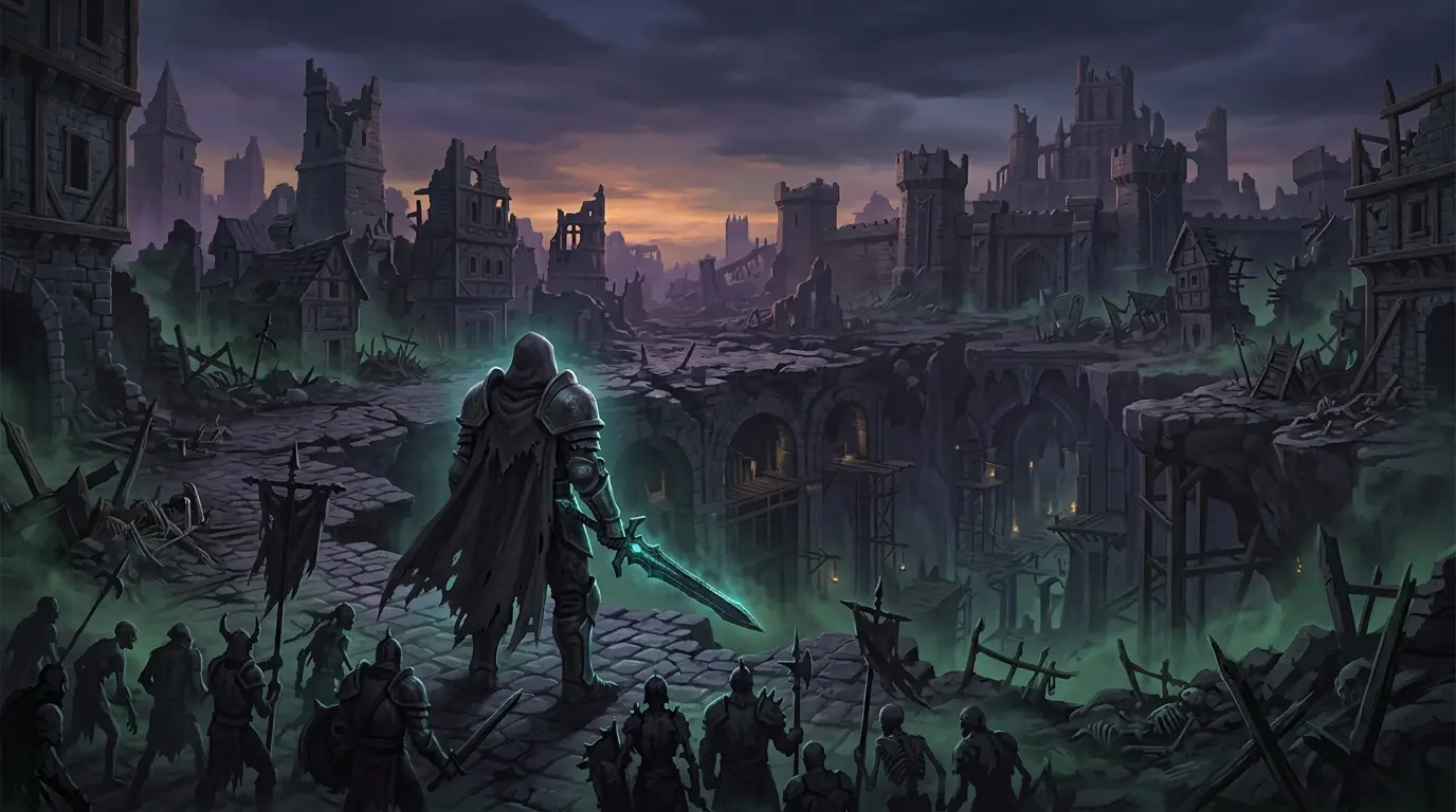 Undead forces gather beneath ruined Lordaeron in the Forsaken Kingdom campaign