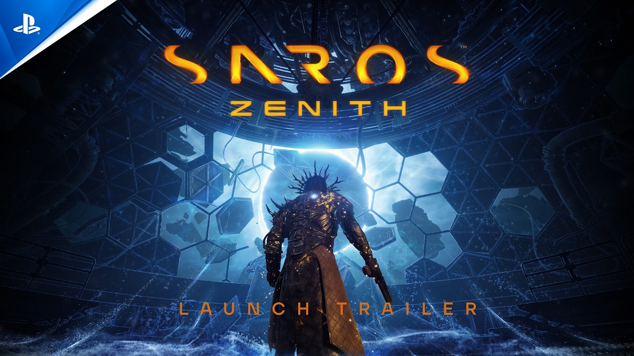 Saros Zenith update launch trailer thumbnail showing the PS5 roguelike's combat