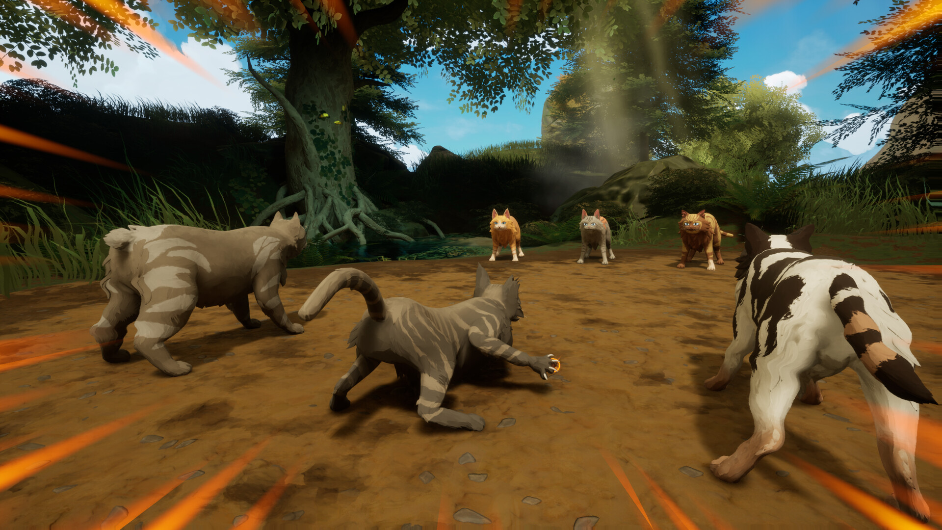 A forest scene from Warrior Cats: Clans of the Forest, the action RPG set in the Lake Territories.