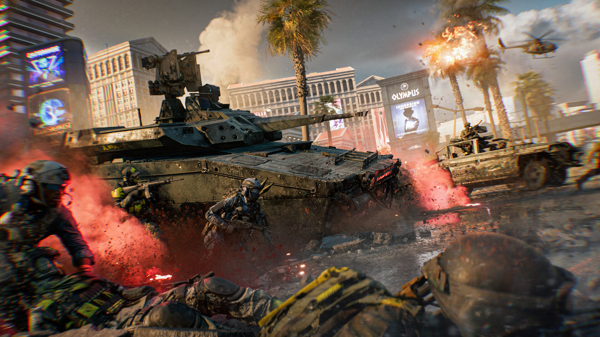 Battlefield 6 soldiers in combat, from a Battlefield 6 press screenshot.